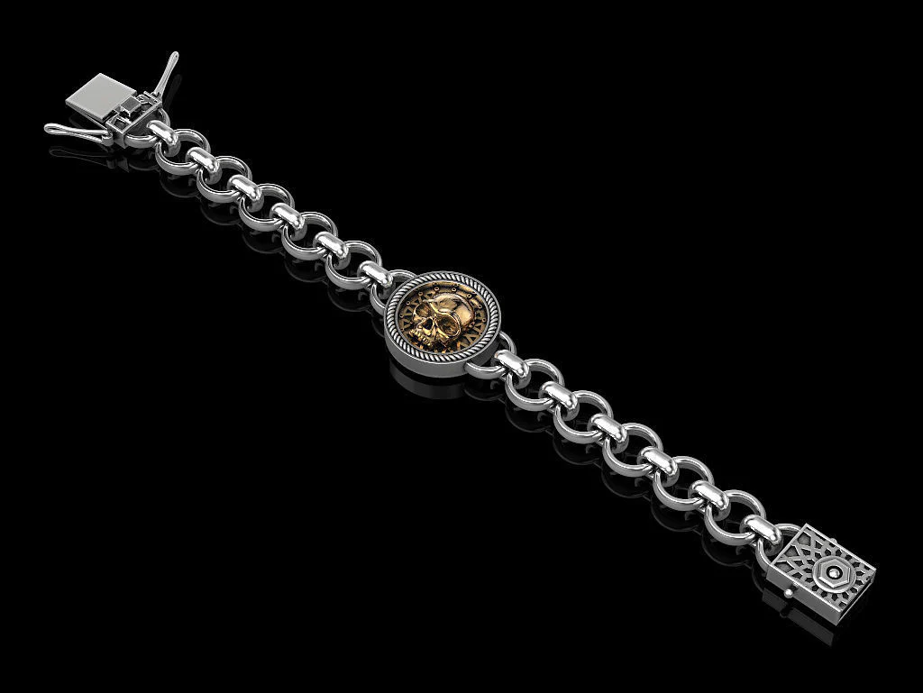 RARE PRINCE by CARAT SUTRA | Unique Designed Skull Bracelet for Men | Biker Bracelet for Men | 925 Sterling Silver Bracelet | Men's Jewelry | With Certificate of Authenticity and 925 Hallmark - Image 3