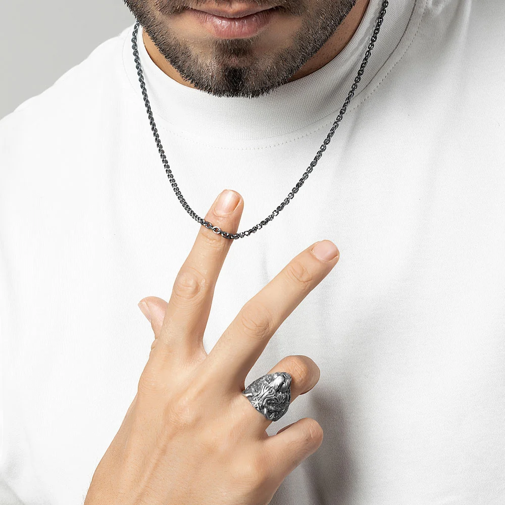 RARE PRINCE by CARAT SUTRA | Unique Designed 3D Tiger Face Ring | 925 Sterling Silver Oxidized Ring | Men's Jewelry | With Certificate of Authenticity and 925 Hallmark - Image 6