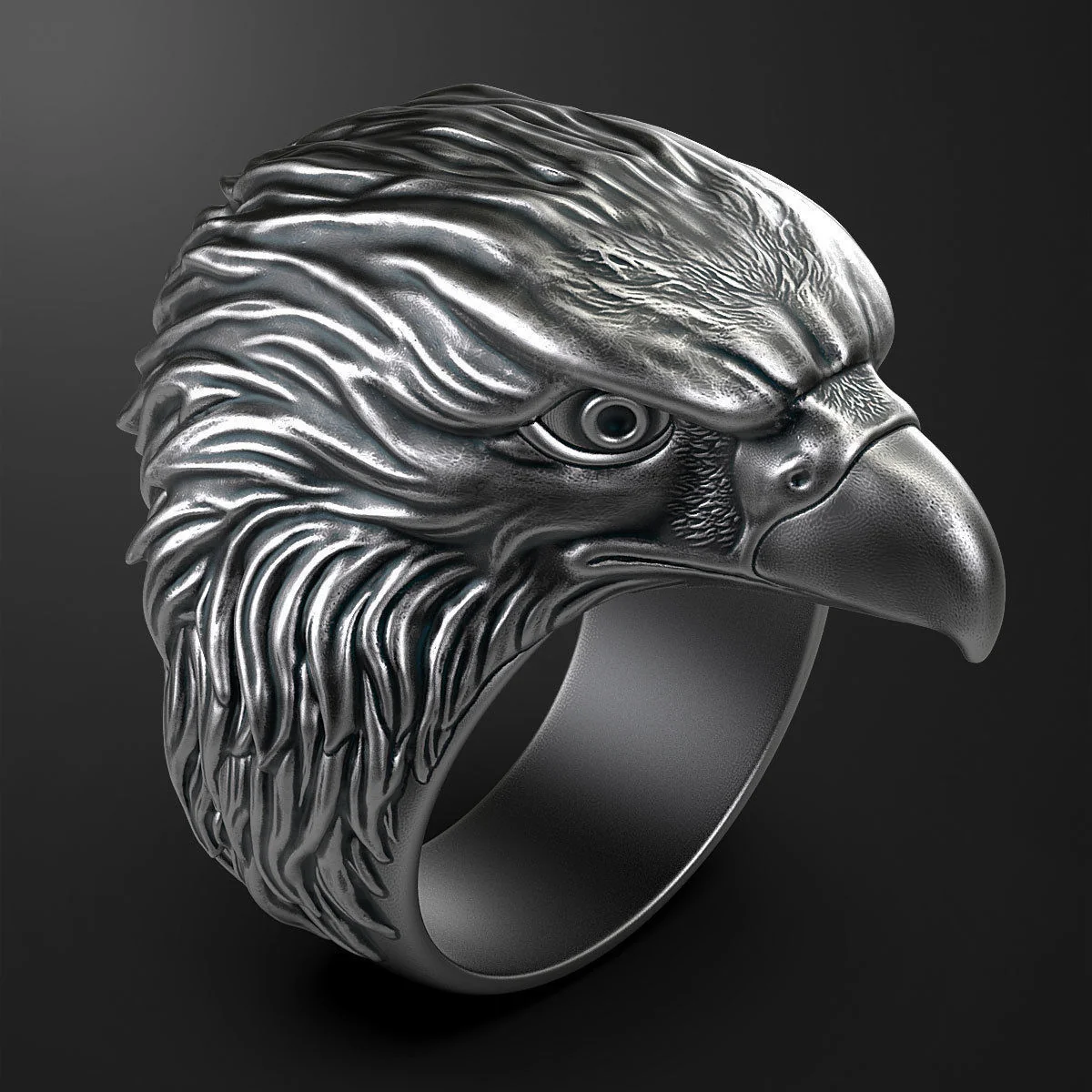 RARE PRINCE by CARAT SUTRA | Unique Designed Eagle Ring | 925 Sterling Silver Oxidized Ring | Men's Jewelry | With Certificate of Authenticity and 925 Hallmark - Image 4