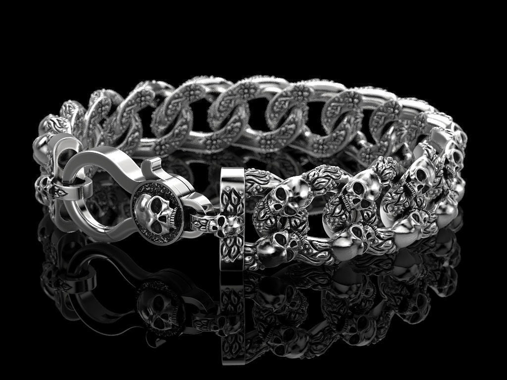 RARE PRINCE by CARAT SUTRA | Unique Designed Skull Bracelet for Men | Biker Bracelet for Men | 925 Sterling Silver Bracelet | Men's Jewelry | With Certificate of Authenticity and 925 Hallmark - Image 4