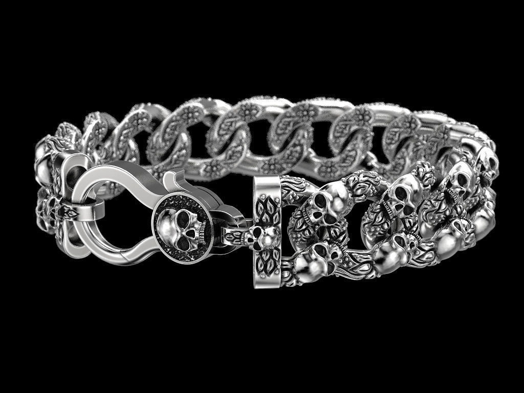 RARE PRINCE by CARAT SUTRA | Unique Designed Skull Bracelet for Men | Biker Bracelet for Men | 925 Sterling Silver Bracelet | Men's Jewelry | With Certificate of Authenticity and 925 Hallmark - Image 5