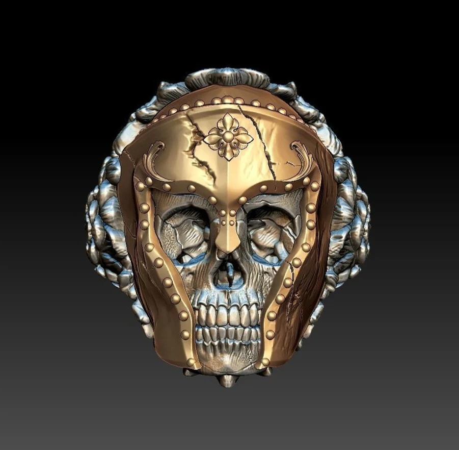 RARE PRINCE by CARAT SUTRA | Unique Designed Warrior Skull Ring | 925 Sterling Silver Oxidized Ring | Men's Jewelry | With Certificate of Authenticity and 925 Hallmark - Image 3