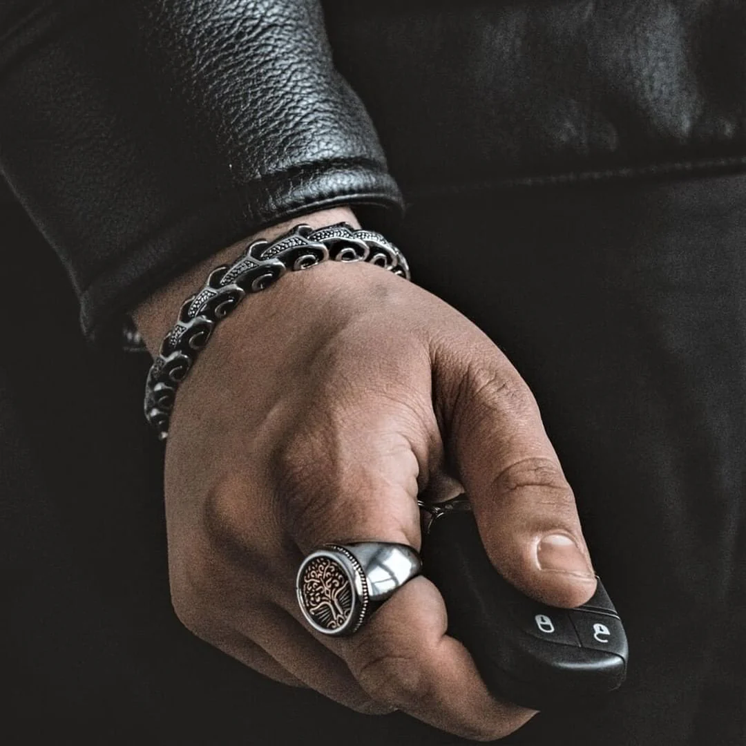 RARE PRINCE by CARAT SUTRA | Unique Dark Serpent Bracelet | 925 Sterling Silver Oxidized Bracelet | Men's Jewelry | With Certificate of Authenticity and 925 Hallmark - Image 5
