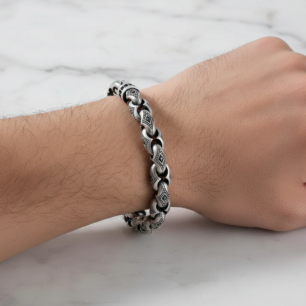 Unique Hand Engraved Vintage Oxidized Bracelet | 35g, 925 Sterling Silver Bracelet | With Certificate of Authenticity and 925 Hallmark - Image 2