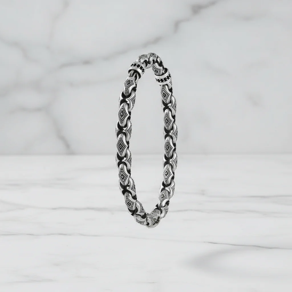 Unique Hand Engraved Vintage Oxidized Bracelet | 35g, 925 Sterling Silver Bracelet | With Certificate of Authenticity and 925 Hallmark - Image 4