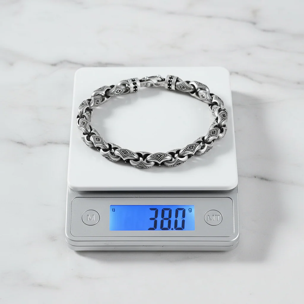 Unique Hand Engraved Vintage Oxidized Bracelet | 35g, 925 Sterling Silver Bracelet | With Certificate of Authenticity and 925 Hallmark - Image 5