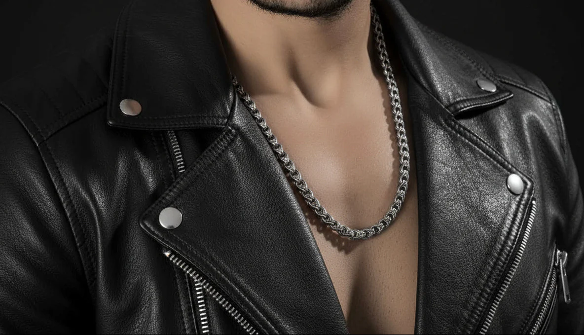 RARE PRINCE by CARAT SUTRA | Unique Hand Engraved Cylindrical Oxidized Chain | 925 Sterling Silver Chain | Men's Jewelry | With Certificate of Authenticity and 925 Hallmark - Image 2