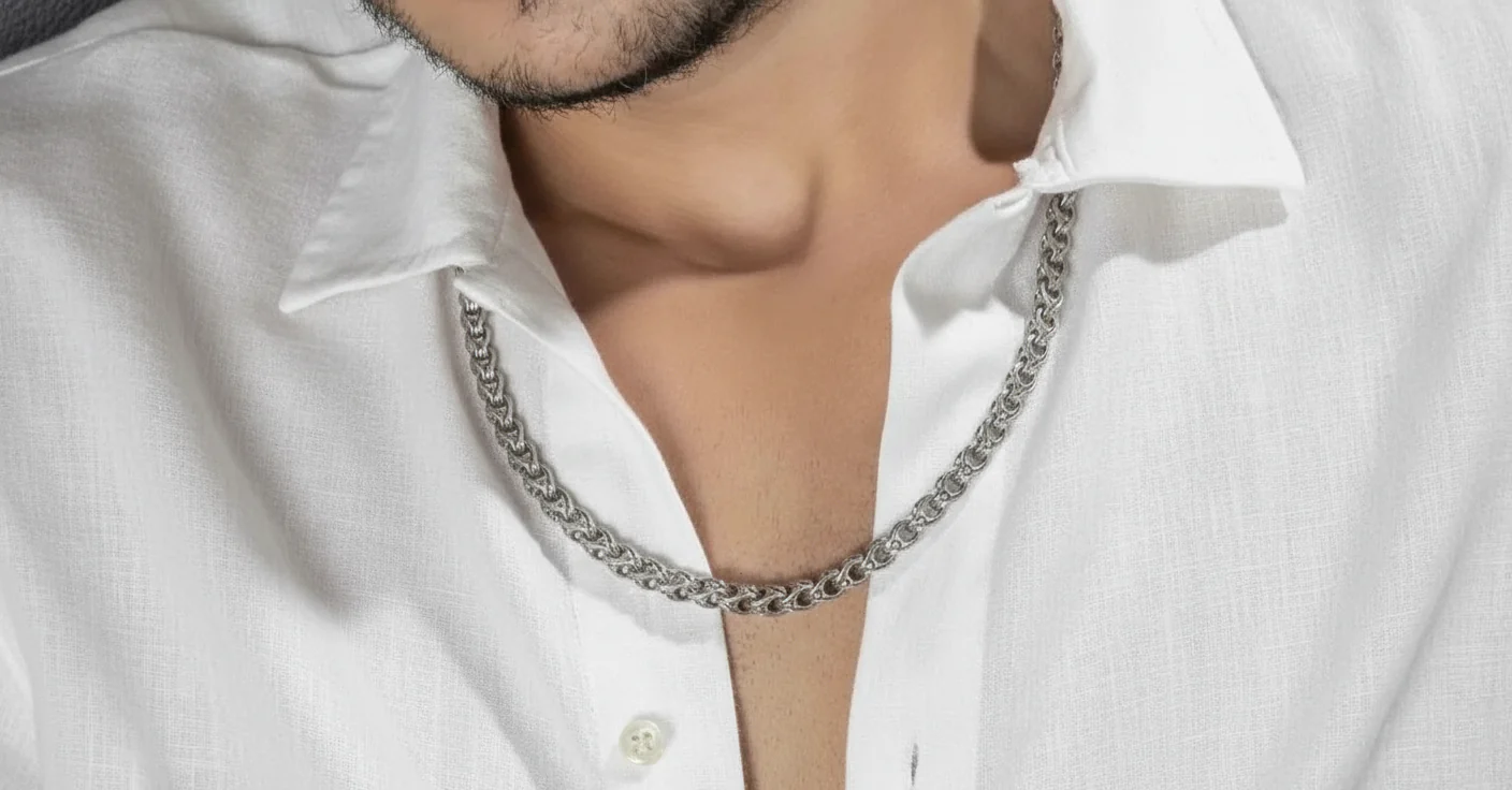 RARE PRINCE by CARAT SUTRA | Unique Hand Engraved Cylindrical Oxidized Chain | 925 Sterling Silver Chain | Men's Jewelry | With Certificate of Authenticity and 925 Hallmark - Image 5