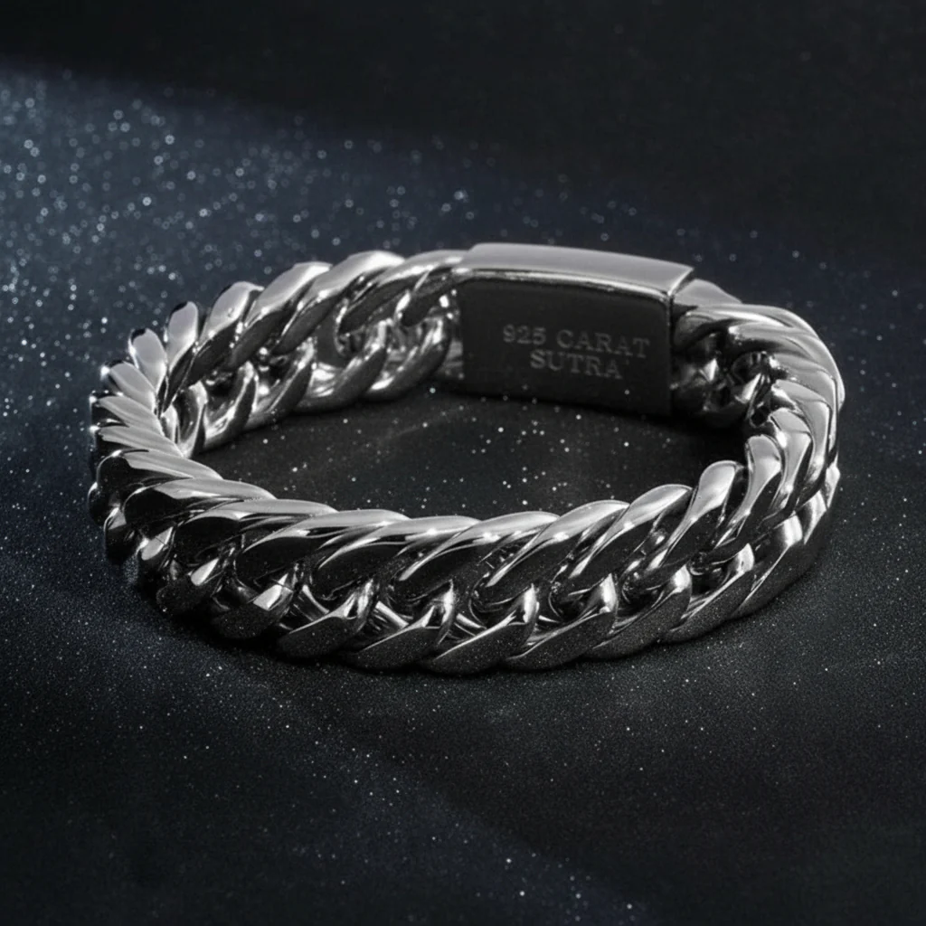 16mm wide, Solid Unique Retro 3 link Cuban High Polished Bracelet for Men | 925 Pure Silver Bracelet | With Certificate of Authenticity and 925 Hallmark - Image 3