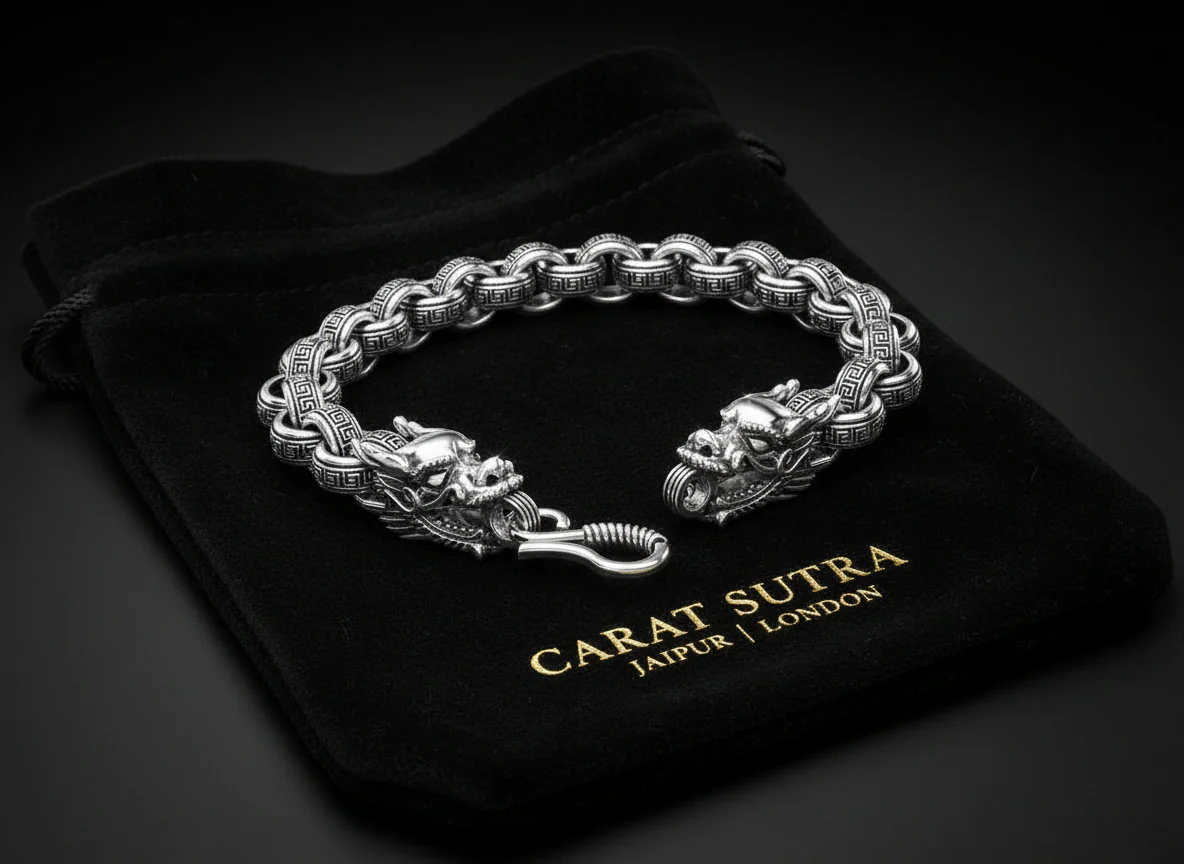 Unique Two Headed Dragon Bracelet for Men | 925 Sterling Silver Bracelet | Men's Jewelry | With Certificate of Authenticity and 925 Hallmark - Image 4