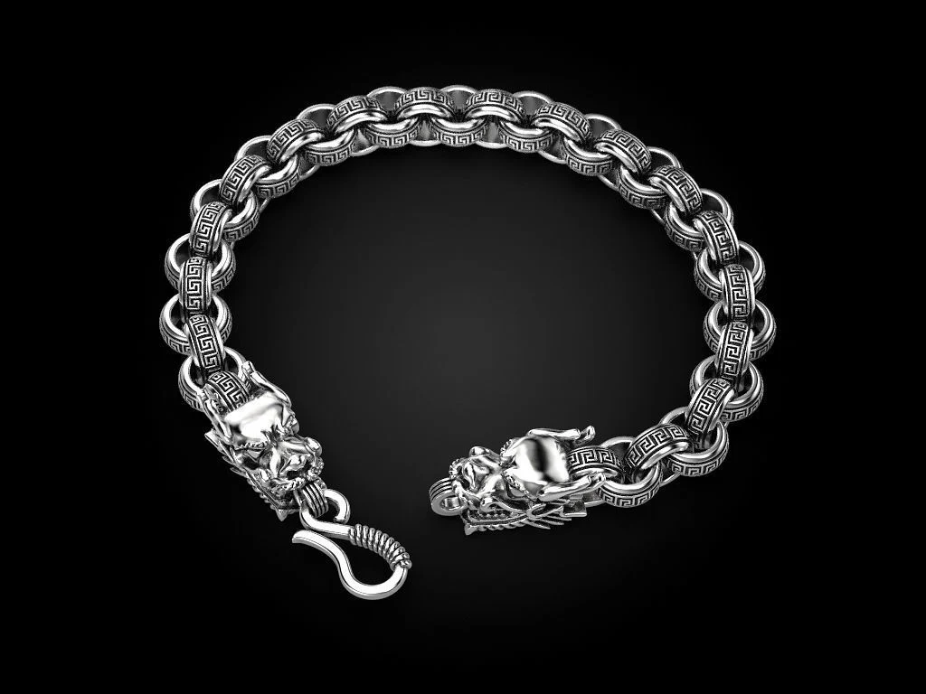 Unique Two Headed Dragon Bracelet for Men | 925 Sterling Silver Bracelet | Men's Jewelry | With Certificate of Authenticity and 925 Hallmark - Image 5
