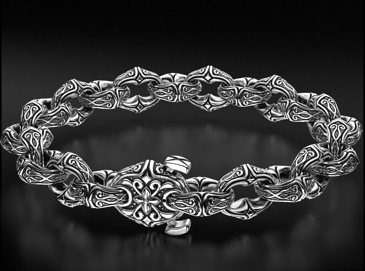 RARE PRINCE by CARAT SUTRA | Unique Real Biker Bracelet for Men | 925 Sterling Silver Bracelet | Men's Jewelry | With Certificate of Authenticity and 925 Hallmark - Image 2