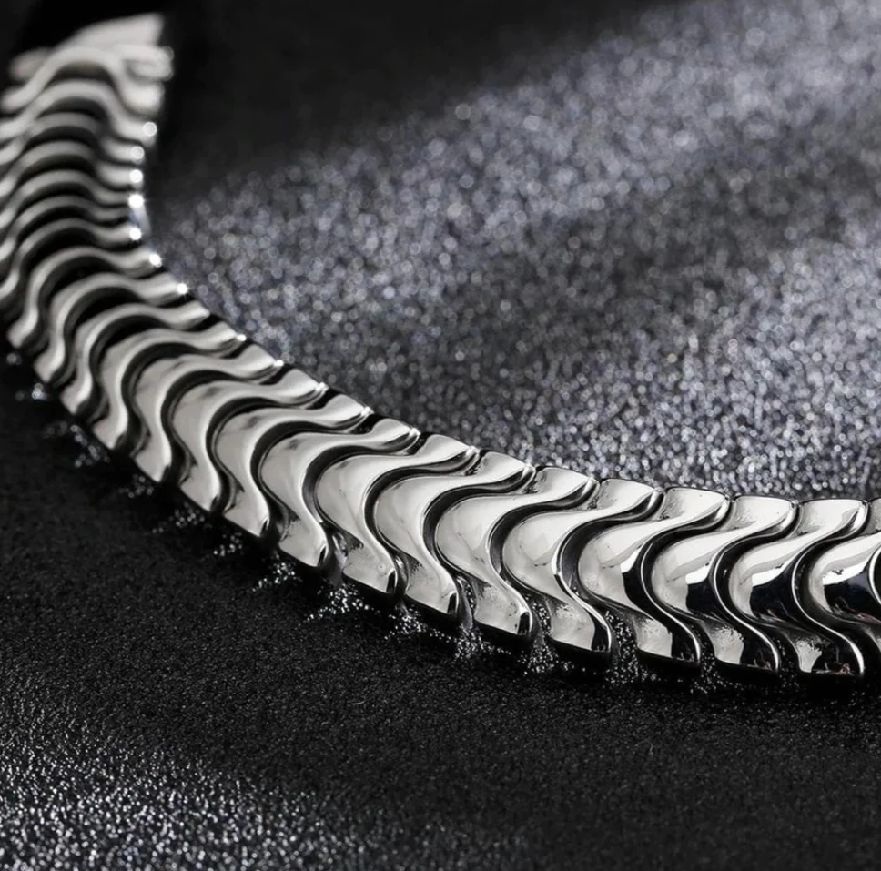 18mm wide, Solid Unique Watch Style High Polished Bracelet for Men | 925 Sterling Silver Bracelet | With Certificate of Authenticity and 925 Hallmark - Image 4