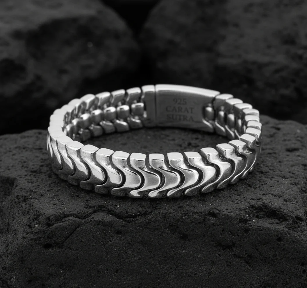 18mm wide, Solid Unique Watch Style High Polished Bracelet for Men | 925 Sterling Silver Bracelet | With Certificate of Authenticity and 925 Hallmark - Image 5