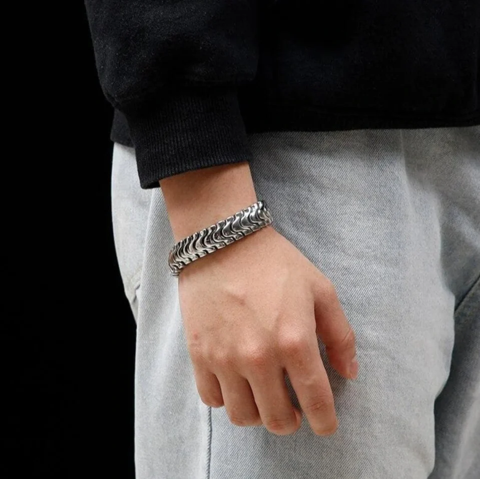 18mm wide, Solid Unique Watch Style High Polished Bracelet for Men | 925 Sterling Silver Bracelet | With Certificate of Authenticity and 925 Hallmark - Image 7