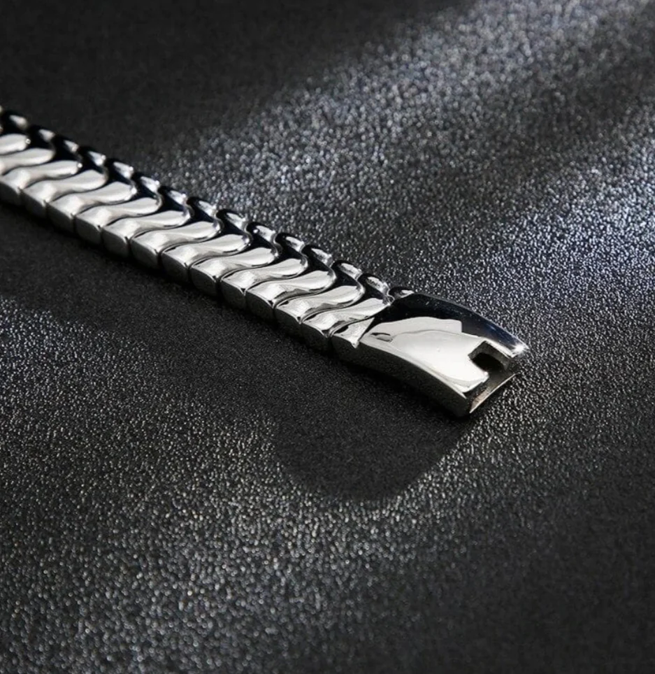 18mm wide, Solid Unique Watch Style High Polished Bracelet for Men | 925 Sterling Silver Bracelet | With Certificate of Authenticity and 925 Hallmark - Image 9