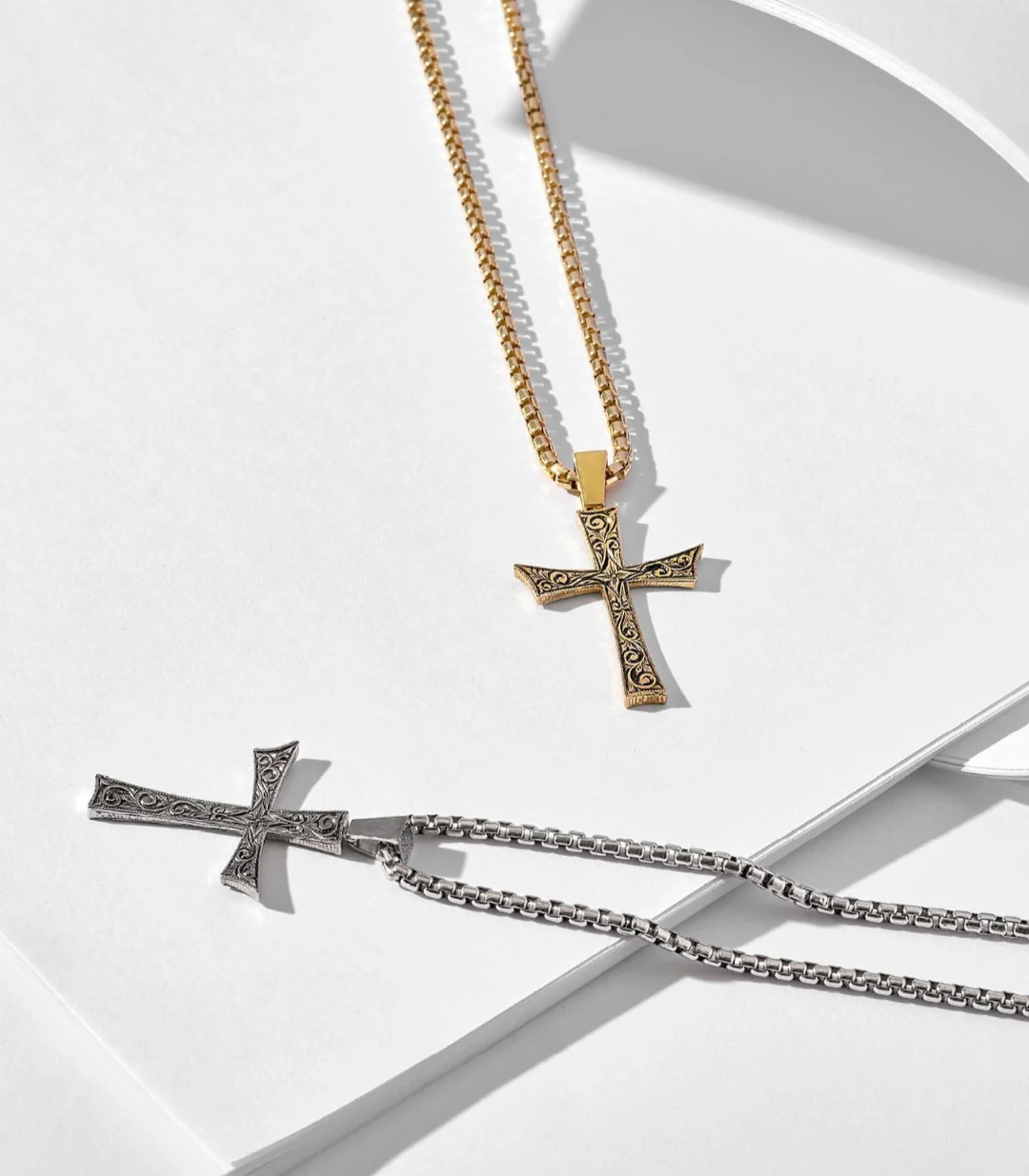 RARE PRINCE by CARAT SUTRA | Unique Classic Cross Pendant with Engraved Design, 925 Sterling Silver Pendant | Men's Jewelry | With Certificate of Authenticity and 925 Hallmark - Image 4