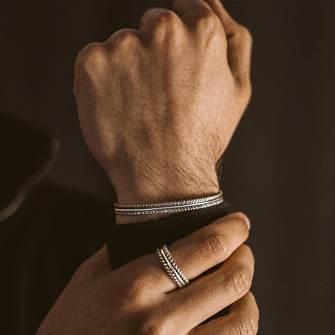 RARE PRINCE by CARAT SUTRA | Unique Thin Feather Bangle/kadaa/Handcuff for Men & Boys | 925 Sterling Silver Bracelet | Men's Jewelry | With Certificate of Authenticity and 925 Hallmark - Image 2