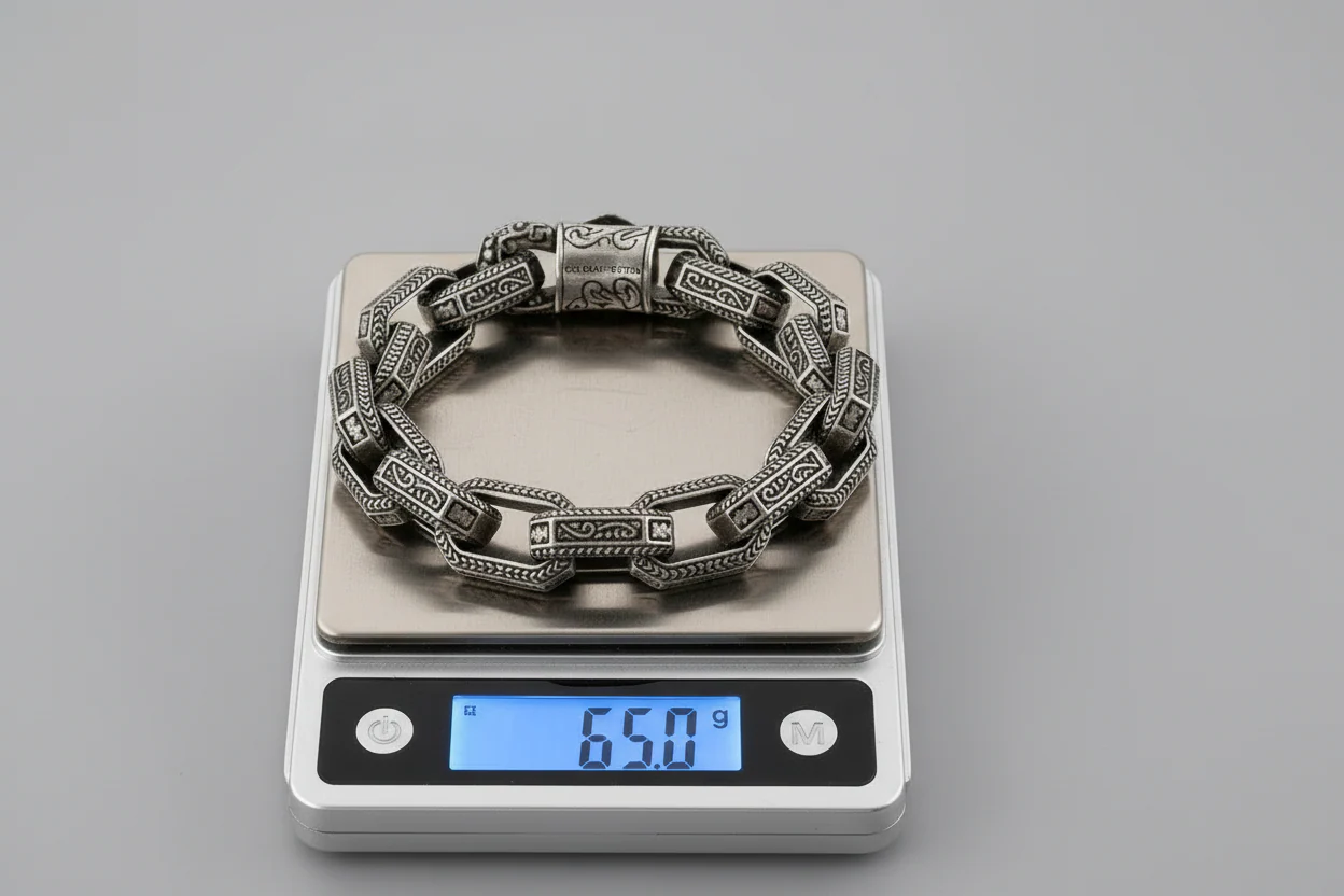 13mm wide, Unique Vintage Artistry Ancient Oxidized Bracelet | 925 Sterling Silver Bracelet | Men's Jewelry | With Certificate of Authenticity and 925 Hallmark - Image 6