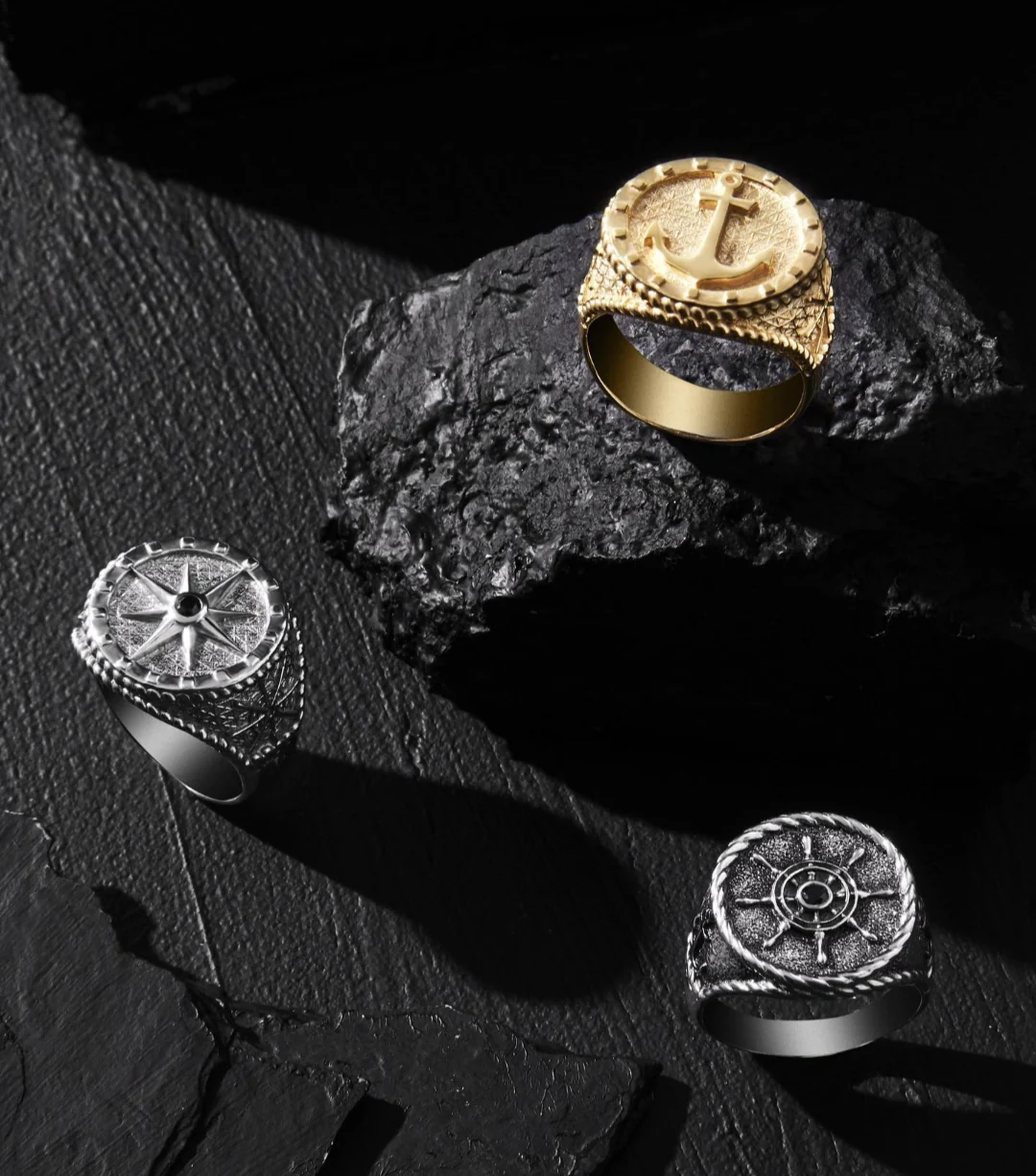 RARE PRINCE by CARAT SUTRA | Exclusive Signet Style Compass Ring, Sterling Silver 925 Ring | Jewellery for Men| With Certificate of Authenticity and 925 Hallmark - Image 5