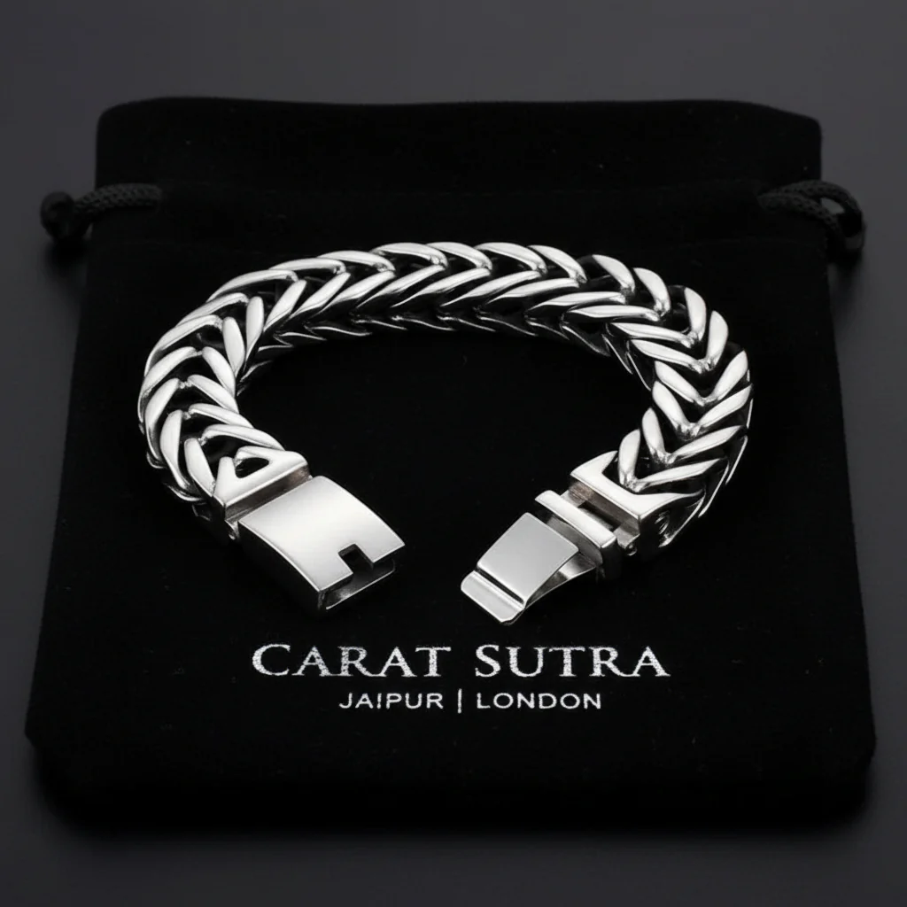 18mm wide Unique Retro Masculina High Polished V link Bracelet for Men | 925 Sterling Silver Bracelet | With Certificate of Authenticity and 925 Hallmark - Image 4