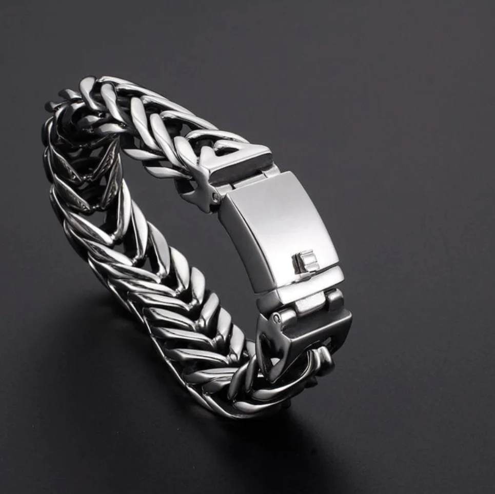 18mm wide Unique Retro Masculina High Polished V link Bracelet for Men | 925 Sterling Silver Bracelet | With Certificate of Authenticity and 925 Hallmark - Image 6
