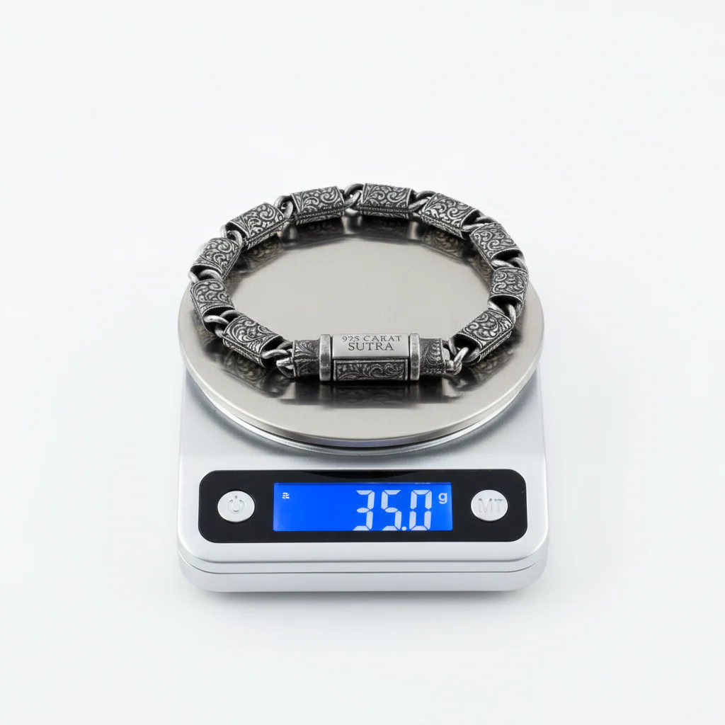 RARE PRINCE by CARAT SUTRA | Unique Hand Engraved Vintage Oxidized Bracelet | 925 Sterling Silver Bracelet | Men's Jewelry | With Certificate of Authenticity and 925 Hallmark - Image 5
