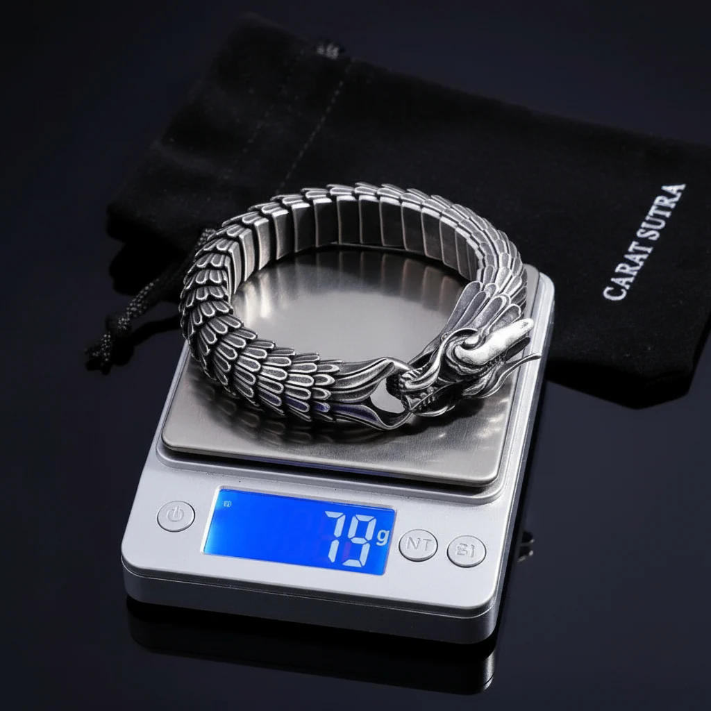 Unique Vintage Dark/Light Oxidized Dragon Bracelet | 925 Sterling Silver Dark/Light Oxidized Bracelet | Unisex Jewelry | With Certificate of Authenticity and 925 Hallmark - Image 5
