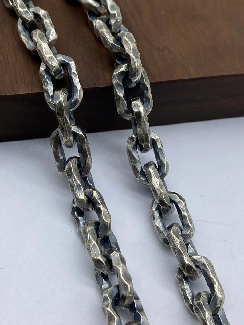 RARE PRINCE by CARAT SUTRA | 12mm Unique Fist Chain with Vintage Oxidised finish | 925 Sterling Silver | Men's Jewelry | With Certificate of Authenticity and 925 Hallmark - Image 8