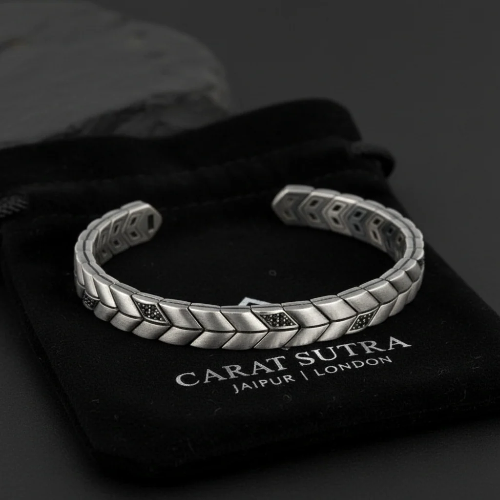 V linked Adjustable Cuff Style Bangle/kadaa/Handcuff | 925 Sterling Silver Bracelet | With Certificate of Authenticity and 925 Hallmark - Image 3