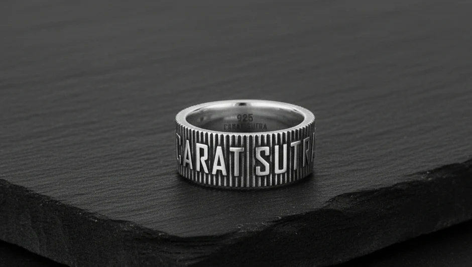 Exclusive CARAT SUTRA Band Ring, Oxidized Sterling Silver 925 Ring | With Certificate of Authenticity and 925 Hallmark