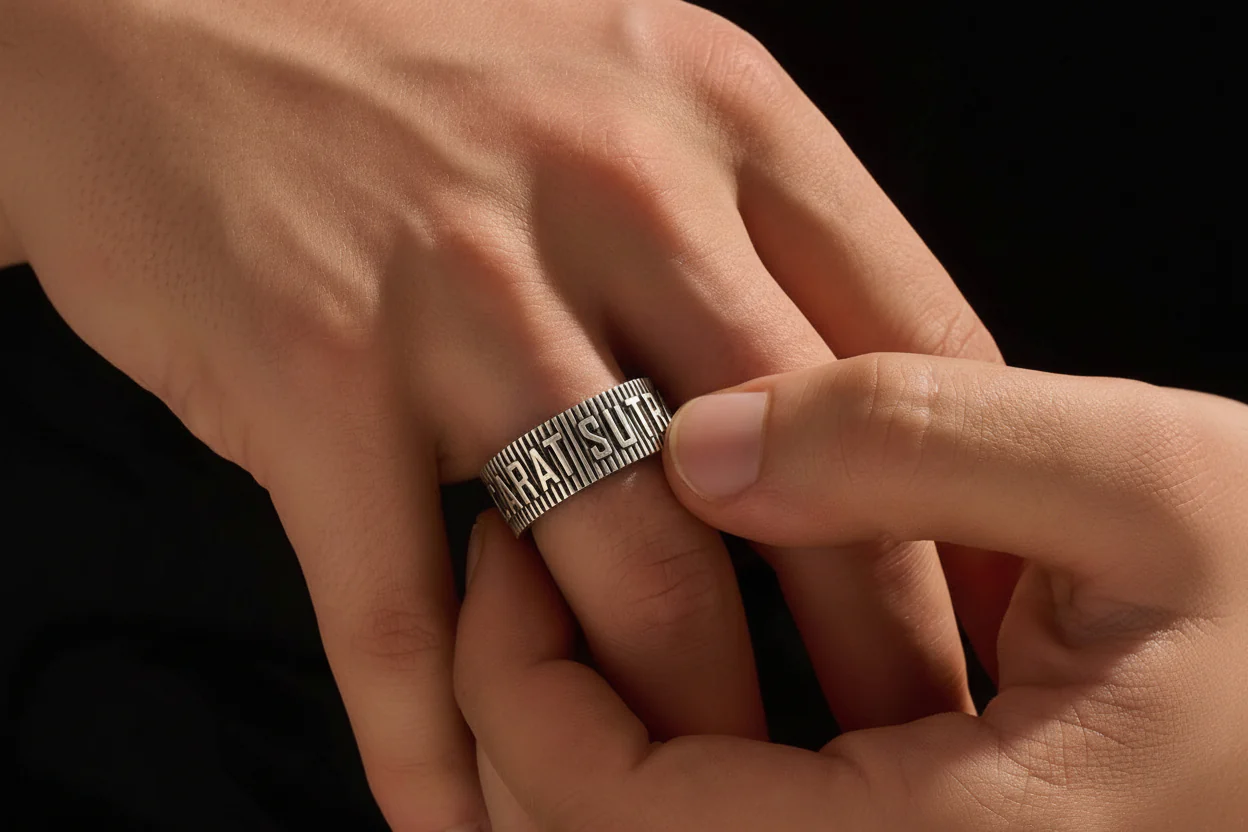 Exclusive CARAT SUTRA Band Ring, Oxidized Sterling Silver 925 Ring | With Certificate of Authenticity and 925 Hallmark - Image 2