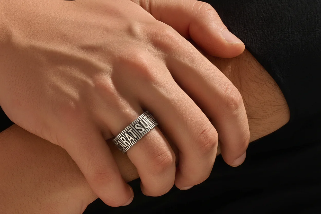 Exclusive CARAT SUTRA Band Ring, Oxidized Sterling Silver 925 Ring | With Certificate of Authenticity and 925 Hallmark - Image 3