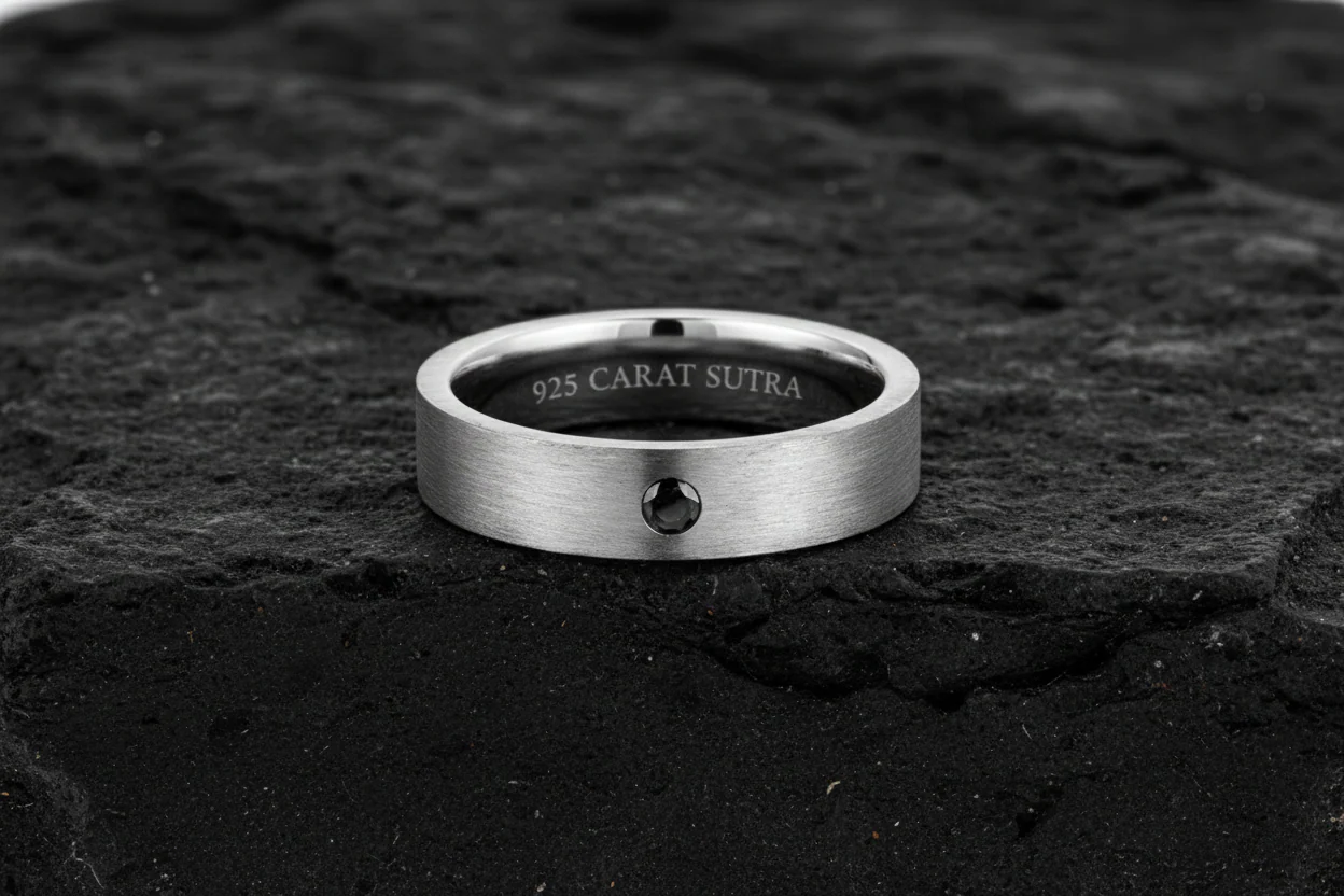 Exclusive Classic Band Ring for Men, Brush Matt-Finish, Sterling Silver 925 Ring | Jewellery for Men| With Certificate of Authenticity and 925 Hallmark