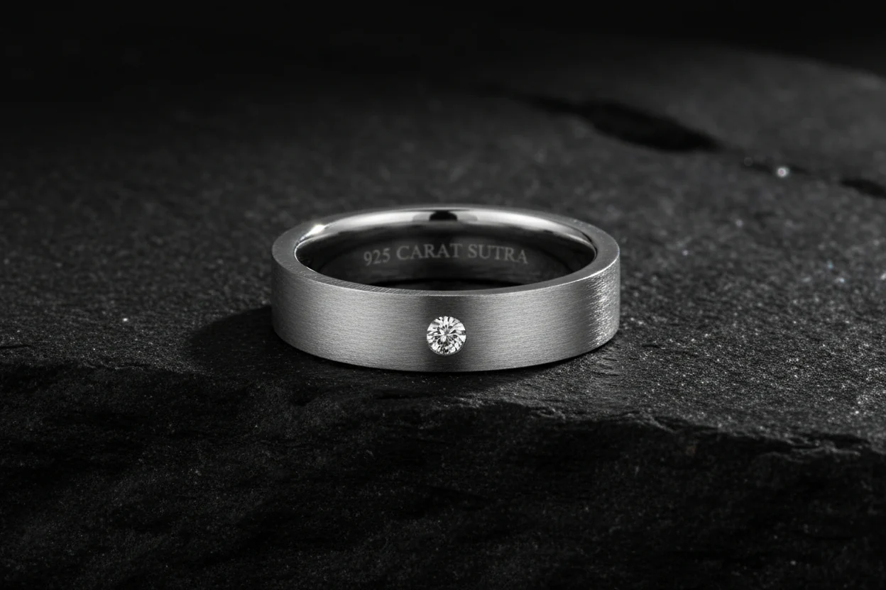 Exclusive Classic Band Ring for Men, Brush Matt-Finish, Sterling Silver 925 Ring | Jewellery for Men| With Certificate of Authenticity and 925 Hallmark - Image 3