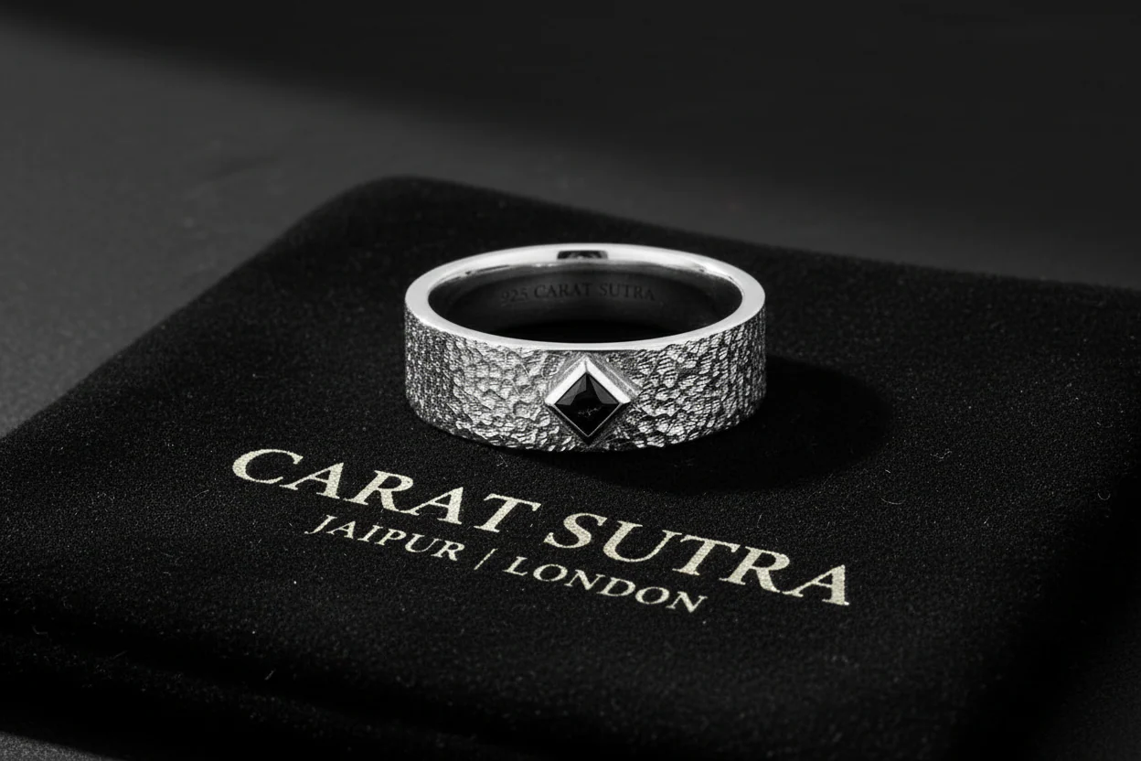 4mm wide Hammered Classic Band Ring for Men, Brush Matt-Finish, Sterling Silver 925 Ring | Jewellery for Men| With Certificate of Authenticity and 925 Hallmark - Image 3