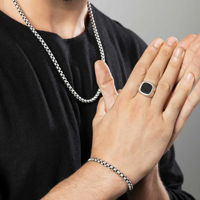 Minimalist Solid 3mm Box Chain | 925 Sterling Silver Chain | Men's Jewelry | With Certificate of Authenticity and 925 Hallmark - Image 4