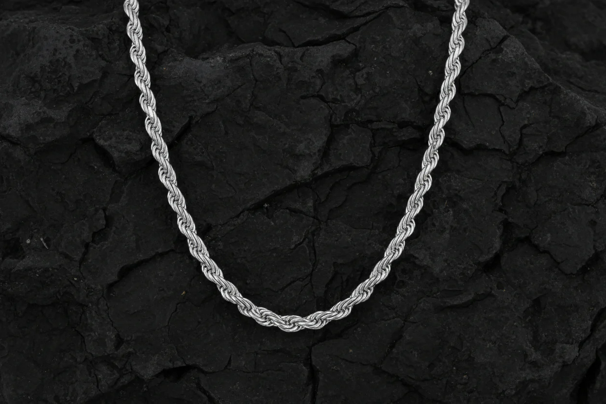 Minimalist Solid 4mm Rope Chain | 925 Sterling Silver Chain | Men's Jewelry | With Certificate of Authenticity and 925 Hallmark