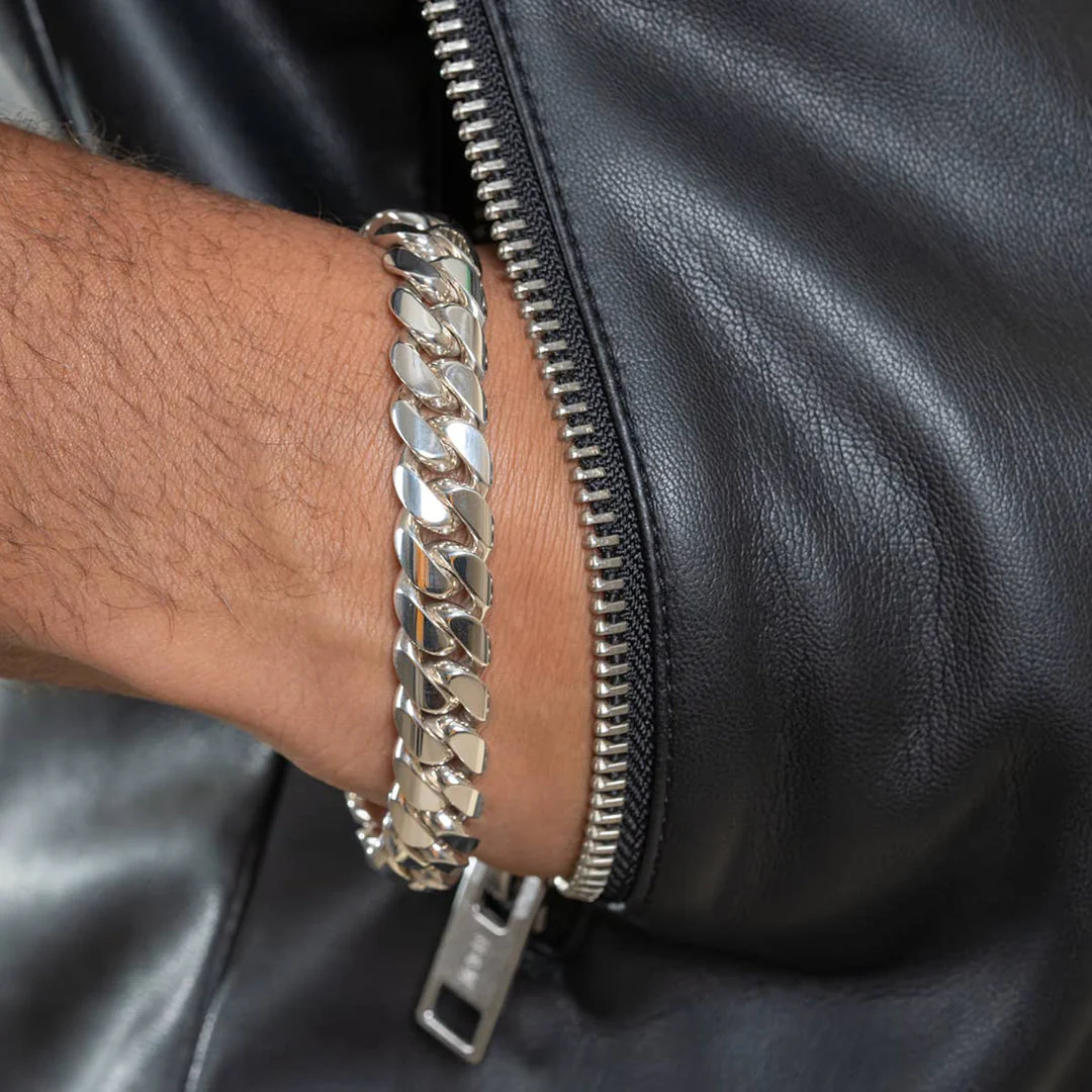 RARE PRINCE by CARAT SUTRA | 14mm Wide Solid Miami Cuban Link Bracelet |925 Sterling Silver Bracelet | Men's Jewelry | With Certificate of Authenticity and 925 Hallmark - Image 3