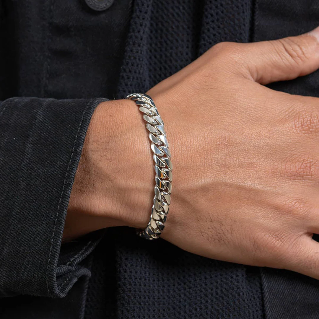 10mm Wide Solid Miami Cuban Link Bracelet | 925 Sterling Silver Bracelet | With Certificate of Authenticity and 925 Hallmark - Image 2