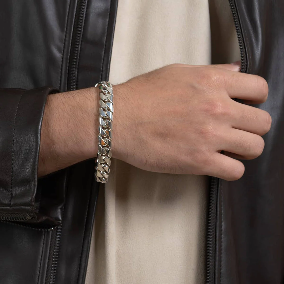 RARE PRINCE by CARAT SUTRA | 12mm Wide Solid Miami Cuban Link Bracelet |925 Sterling Silver Bracelet | Men's Jewelry | With Certificate of Authenticity and 925 Hallmark - Image 2