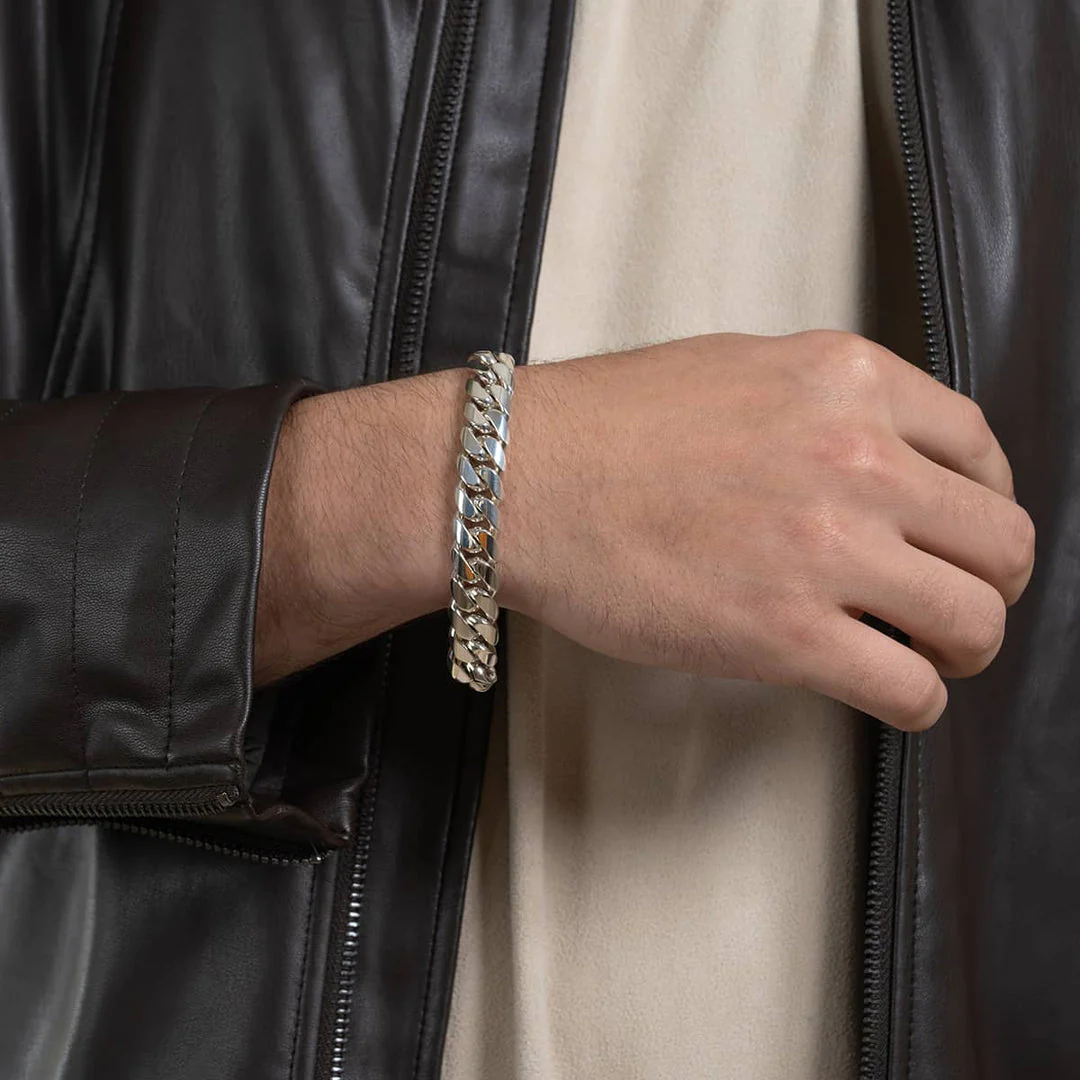 RARE PRINCE by CARAT SUTRA | 12mm Wide Solid Miami Cuban Link Bracelet |925 Sterling Silver Bracelet | Men's Jewelry | With Certificate of Authenticity and 925 Hallmark - Image 4