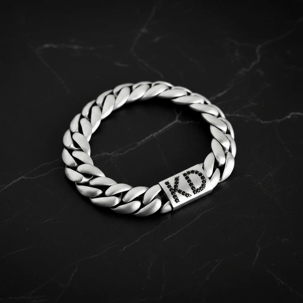 RARE PRINCE by CARAT SUTRA | 14mm Wide Matt Finish Solid Miami Cuban Link Bracelet 925 Sterling Silver Bracelet | Men's Jewelry | With Certificate of Authenticity and 925 Hallmark - Image 4