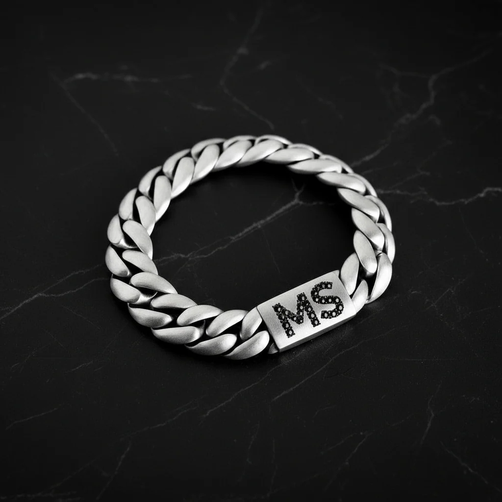 RARE PRINCE by CARAT SUTRA | 14mm Wide Matt Finish Solid Miami Cuban Link Bracelet 925 Sterling Silver Bracelet | Men's Jewelry | With Certificate of Authenticity and 925 Hallmark - Image 5
