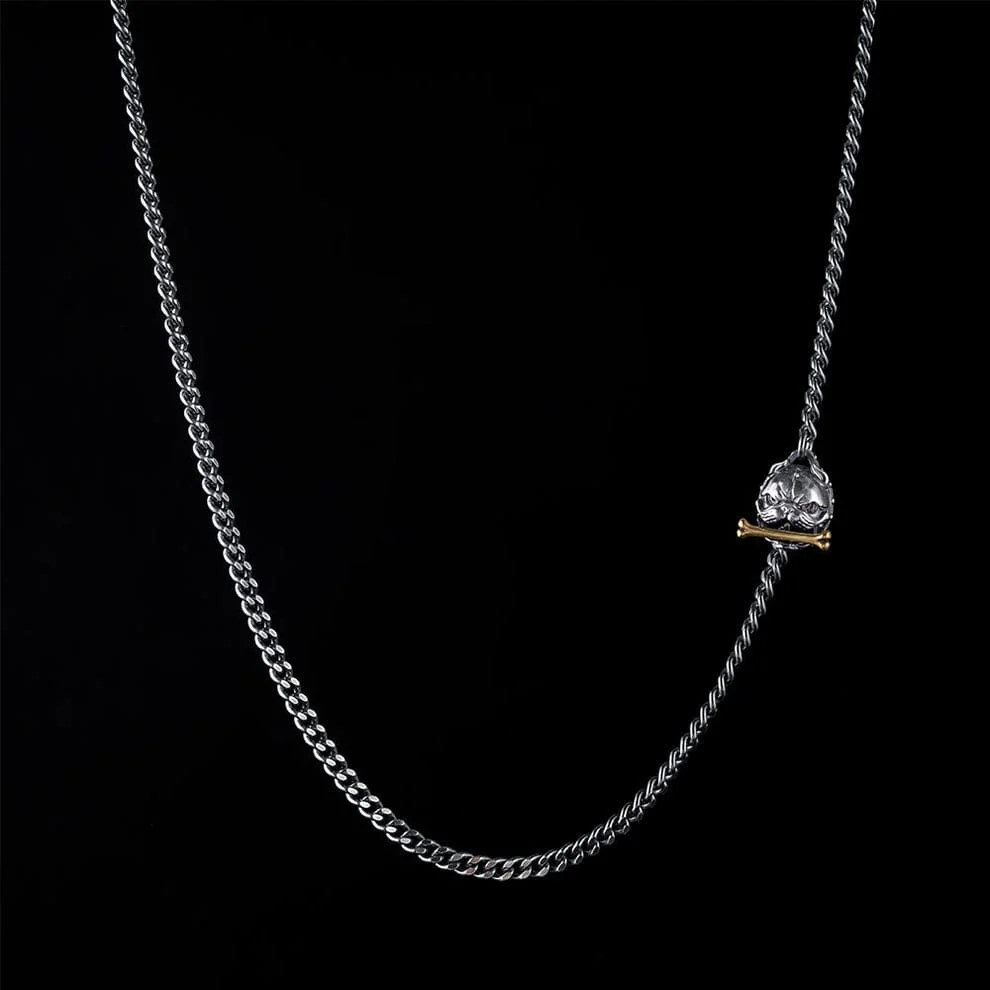 RARE PRINCE by CARAT SUTRA | 4mm wide Cuban with Pitbul Face lock chain Oxidised Box Chain | 925 Sterling Silver Chain |With Certificate of Authenticity and 925 Hallmark