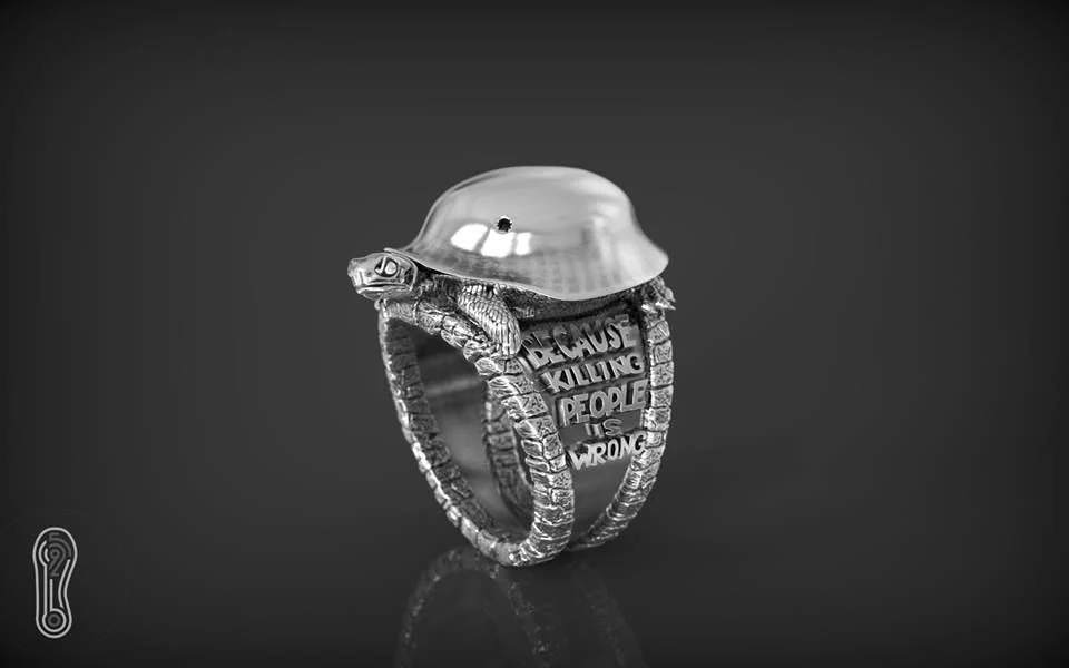RARE PRINCE by CARAT SUTRA | Antique Designed Turtle Ring | 925 Sterling Silver Oxidized Ring | Men's Jewelry | With Certificate of Authenticity and 925 Hallmark - Image 2