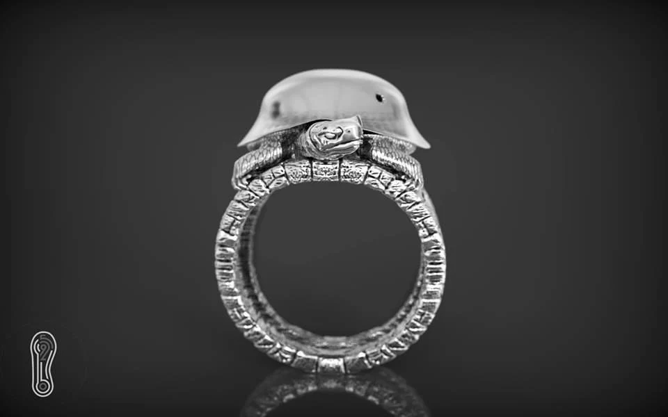 RARE PRINCE by CARAT SUTRA | Antique Designed Turtle Ring | 925 Sterling Silver Oxidized Ring | Men's Jewelry | With Certificate of Authenticity and 925 Hallmark - Image 5