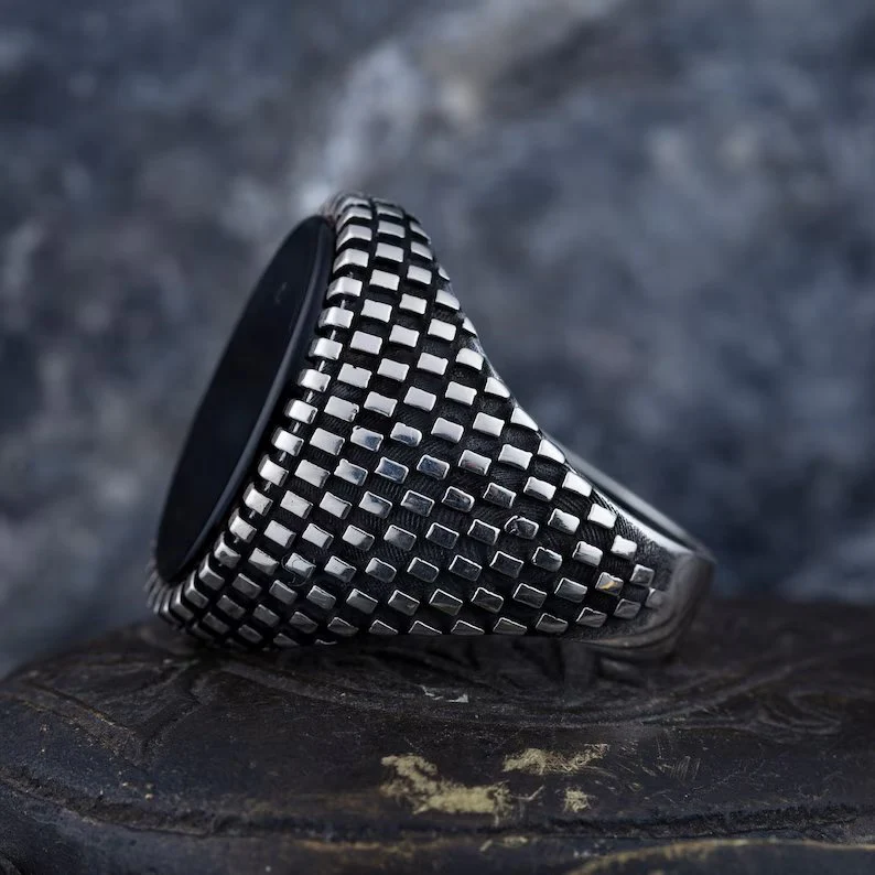 RARE PRINCE by CARAT SUTRA | Classic Signet Ring with Natural Black Onyx | 925 Sterling Silver Ring | Men's Jewelry | With Certificate of Authenticity and 925 Hallmark - Image 5