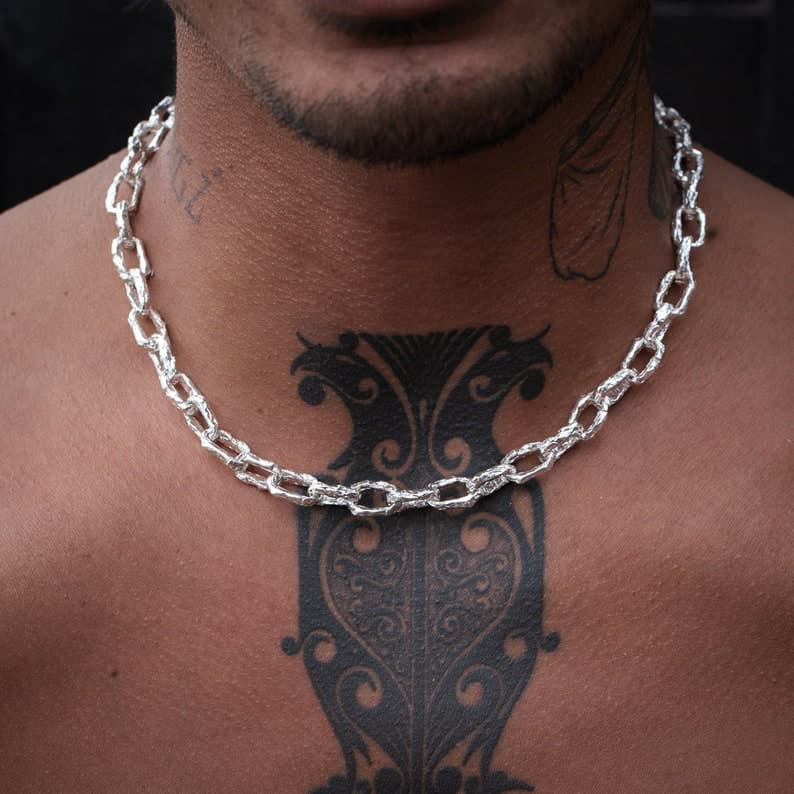 Unique Hammered Box type Handmade Solid Chain | 925 Sterling Silver Chain | With Certificate of Authenticity and 925 Hallmark - Image 2