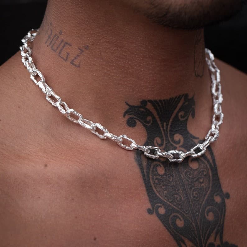Unique Hammered Box type Handmade Solid Chain | 925 Sterling Silver Chain | With Certificate of Authenticity and 925 Hallmark - Image 3
